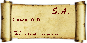 Sándor Alfonz névjegykártya