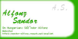 alfonz sandor business card